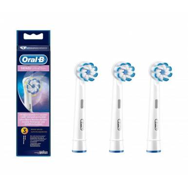 Substituição da escova de dentes Braun Oral B Sensi UltraThin, pacote com 3 cabeças.
