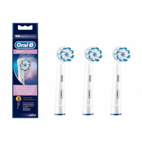 Substituição da escova de dentes Braun Oral B Sensi UltraThin, pacote com 3 cabeças. BRAUN - 1